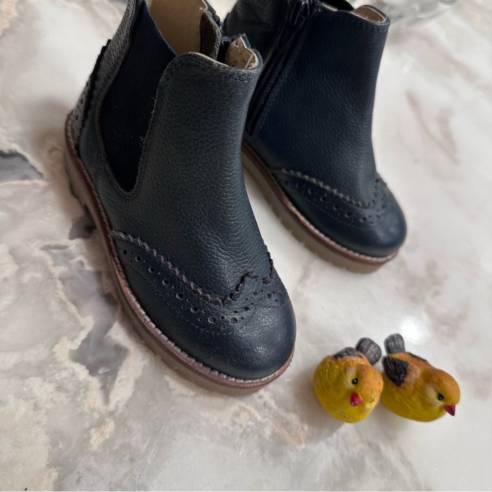 Boden all leather blue boots size 25